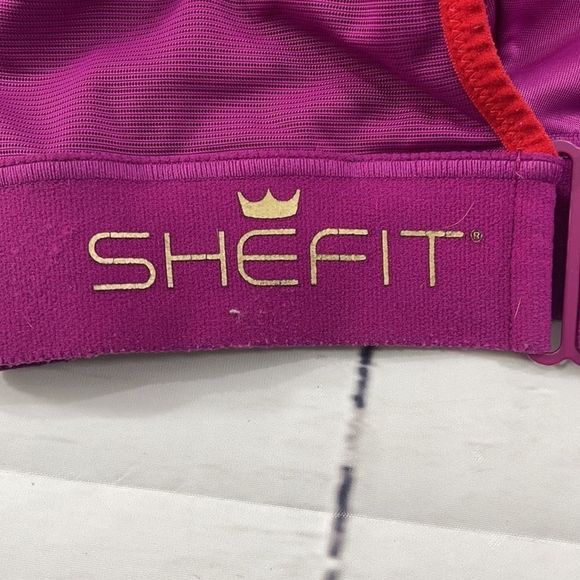 Women’s She Fit Multicolored Padded Athletic Zip Front Velcro Sports Bra CX10 - Picture 5 of 12